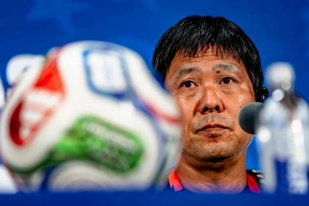 DALLAS Japan national team coach Hajime Moriyasu during the 2026 World Cup, Japan press conference and pitch check at AT T Stadium on June 13, 2026, in Dallas, United States Photo by Stefan Koops EYE4IMAGES DeFodi Images