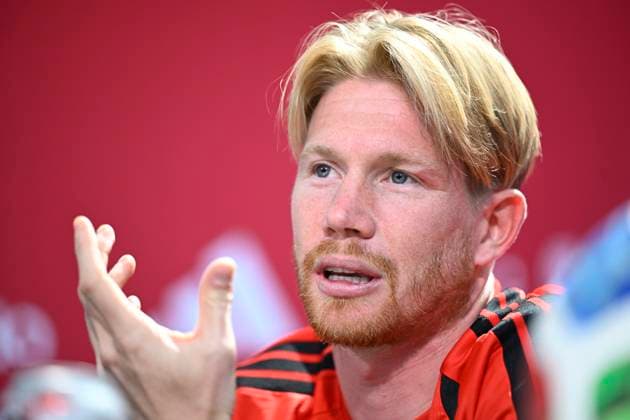 Belgian national football team - 2026 FIFA World Cup, WM, Weltmeisterschaft, Fussball - media activities 13 06 2026 RENTON, UNITED STATES OF AMERICA - JUNE 13 : De Bruyne Kevin forward of Belgium pictured during a press conference, PK, Pressekonferenz at the training grounds of the Belgian national football team during the 2026 FIFA World Cup on June 13, 2026 in Renton, United States of America, 13 06 2026 Renton United States of America  Copyright: xNicoxVereeckenx