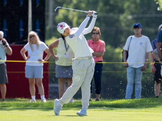 MIDLAND, MI - JUNE 13: Hye-Jin Choi hits the ball during round three of the LPGA, Golf Damen Dow Championship on June 13, 2026, at Midland Country Club in Midland, Michigan. (Photo by Joseph Weiser Icon Sportswire) GOLF: JUN 13 LPGA Dow Championship EDITORIAL USE ONLY Icon2606130433