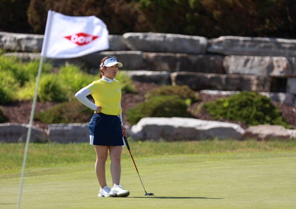 Dow Championship Midland, MI - JUNE 13: Yuna Hishimura of Japan waits on the 18th green during the third round of the Dow Championship at Midland Country Club on June 13, 2026 in Midland, Michigan. Midland Michigan United States  Copyright: xAmyxLemusx originalFilename:lemus-dowchamp260613_npl1S.jpg