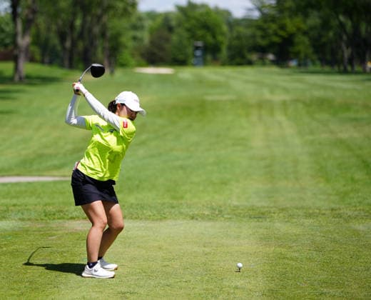 MIDLAND, MI - JUNE 13: LPGA, Golf Damen golfer Ayaka Furue plays her tee shot on the 10th hole on June 13, 2026, during the third round of the LPGA Dow Championship at Midland Country Club in Midland, Michigan. (Photo by Brian Spurlock Icon Sportswire) GOLF: JUN 13 LPGA Dow Championship EDITORIAL USE ONLY Icon26061316