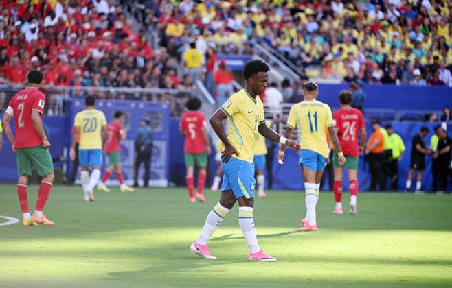 Soccer, Men, FIFA World Cup 2026 in Mexico, Canada and USA, Match in New York New Jersey Group C, 1 Matchday , Brazil Morocco, Vinicius Junior Brazil , 13 06 2026, Copyright: xMatthiasxKochx