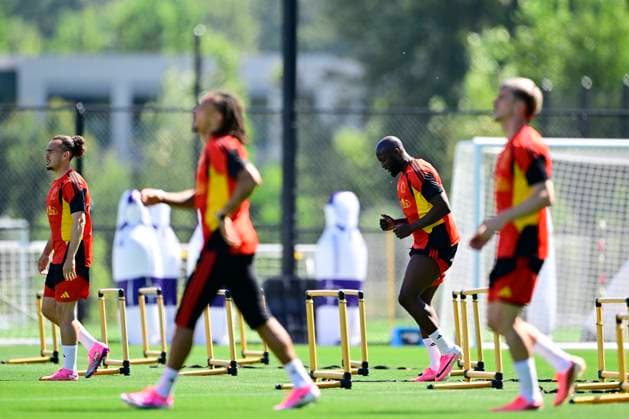 Belgian national football team - FIFA World Cup, WM, Weltmeisterschaft, Fussball 2026 - media activities 13 06 2026 RENTON, UNITED STATES OF AMERICA - JUNE 13 : Lukaku Romelu forward of Belgium and Theate Arthur defender of Belgium pictured during a training session of the Belgian national football team during the FIFA World Cup 2026 on June 13, 2026 in Renton, United States of America, 13 06 2026 Renton United States of America  Copyright: xJanxDexMeuleneirx
