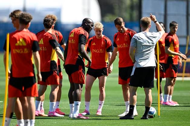 Belgian national football team - 2026 FIFA World Cup, WM, Weltmeisterschaft, Fussball - media activities 13 06 2026 RENTON, UNITED STATES OF AMERICA - JUNE 13 : Lukaku Romelu forward of Belgium Seys Joaquin defender of Belgium and Mechele Brandon defender of Belgium pictured during a training session at the training grounds of the Belgian national football team during the 2026 FIFA World Cup on June 13, 2026 in Renton, United States of America, 13 06 2026 Renton United States of America  Copyright: xNicoxVereeckenx