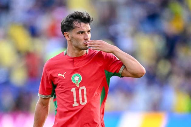Brahim Diaz Morocco gestures during the FIFA World Cup 2026 Group C match between Brazil and Morocco at New York New Jersey Stadium on June 13, 2026 in East Rutherford, United States Photo by Harry Langer DeFodi Images