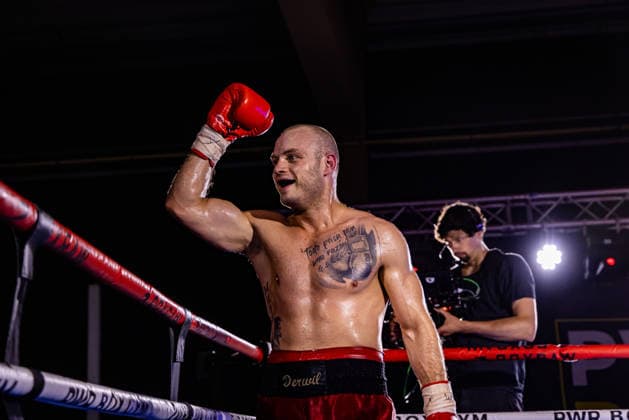 FLENSBURG, GERMANY - JUNE 13: Ferdinand Pilz (Germany) winner by KO during the WBO European Middleweight Title Fight between Ferdinand Pilz (Germany) vs. Flavius Biea (Romania) at Gorzelniaski Halle on June 13, 2026 in Flensburg, Germany. Schleswig-Holstein Germany Copyright: xMarioxM.xKobergx