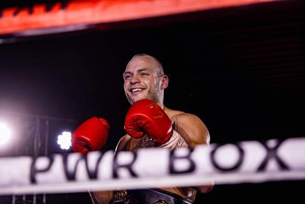 FLENSBURG, GERMANY - JUNE 13: Ferdinand Pilz (Germany) winner by KO during the WBO European Middleweight Title Fight between Ferdinand Pilz (Germany) vs. Flavius Biea (Romania) at Gorzelniaski Halle on June 13, 2026 in Flensburg, Germany. Schleswig-Holstein Germany Copyright: xMarioxM.xKobergx