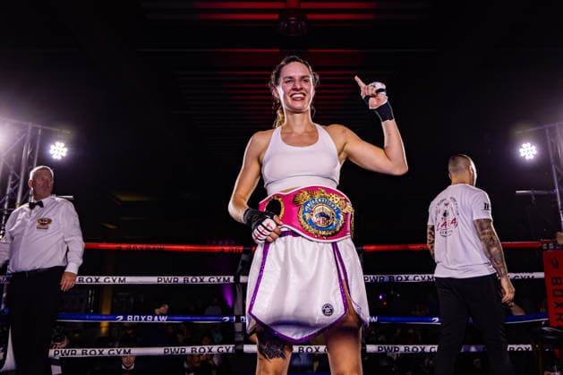 FLENSBURG, GERMANY - JUNE 13: Lara Ochmann (Germany) winner by decision during the WBO International Super Feather Title Fight between Lara Ochmann (Germany) vs. Amanda Chan (Singapore) at Gorzelniaski Halle on June 13, 2026 in Flensburg, Germany. Schleswig-Holstein Germany Copyright: xMarioxM.xKobergx