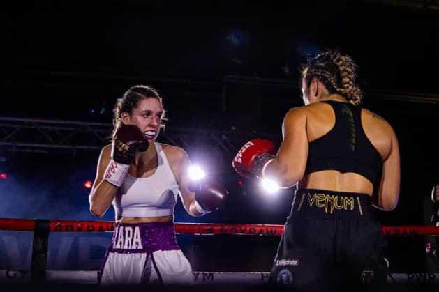 FLENSBURG, GERMANY - JUNE 13: Action inside the ropes during the WBO International Super Feather Title Fight between Lara Ochmann (Germany) vs. Amanda Chan (Singapore) at Gorzelniaski Halle on June 13, 2026 in Flensburg, Germany. Schleswig-Holstein Germany Copyright: xMarioxM.xKobergx