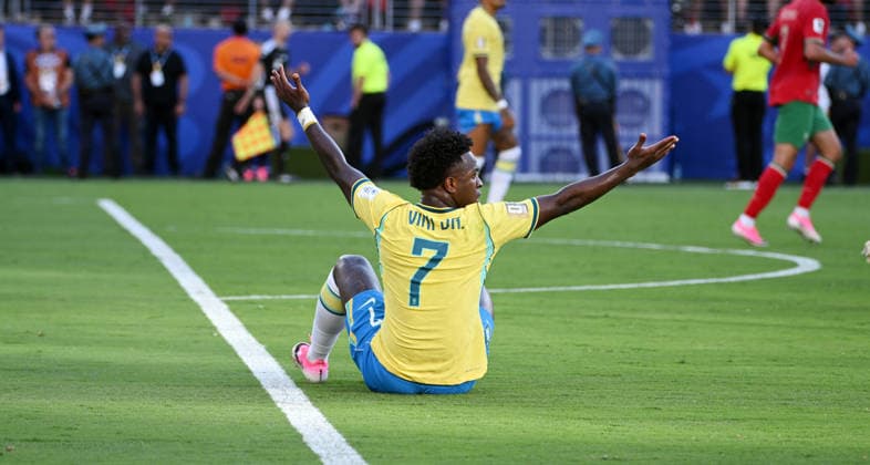 Soccer, Men, FIFA World Cup 2026 in Mexico, Canada and USA, Match in New York New Jersey Group C, 1 Matchday , Brazil Morocco, Vinicius Junior Brazil , 13 06 2026, Copyright: xMatthiasxKochx