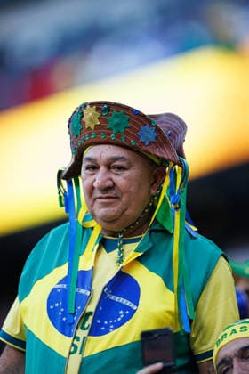 Fans of Brazil seen during FIFA World Cup, WM, Weltmeisterschaft, Fussball 2026 game between national teams of Brazil and Morocco (Grzegorz Wajda Ball Raw Images) New Jersey MetLife Stadium USA Copyright: xGrzegorzxWajdax grzegorzwajda_brazil_morocco_2526_3-3