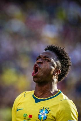 Vinicius Junior of Brazil celebrates after scoring Brazil s first goal during a group stage match of the 2026 FIFA Men s World Cup between Brazil and Morocco at New York Stadium in New Jersey on June 13, 2026. Richard Callis Fotoarena (Richard Callis SPP)  Copyright: xRichardxCallisx xSPPx spp-en-RiCa-2961274