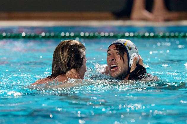 Marc Alls Ferrer (right) of Zodiac CNAB celebrates with a teammate after winning the European Aquatics Men™s Water polo, Wasserball Champions League gold‘medal match against Pro Recco at the National Pool, Tal‘Qroqq, Malta, on 13 June 2026. Zodiac CNAB v Pro Recco - Men™s Water Polo Men Champions League 2026 Final; EA_CL_2026_MLT