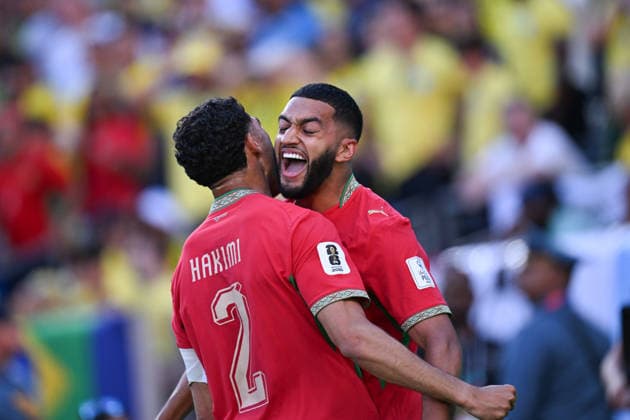 Brazil vs. Morocco NOVA JERSEY, NJ - 13.06.2026: BRAZIL VS. MOROCCO - Saibari scores a goal for Morocco during Brazil vs Morocco, a match valid for the FIFA World Cup, WM, Weltmeisterschaft, Fussball 2026, held at MetLife Stadium located in New Jersey (USA), this Saturday (13) during Brazil vs Morocco, a match valid for the FIFA WORLD CUP 2026, held at MetLife Stadium located in New Jersey (USA), this Saturday (13) (Photo: Nayra Halm Fotoarena) x2961258x  NayraxHalm