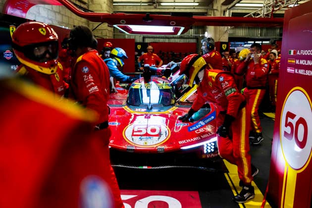 24 HEURES DU MANS 2026 - RACE - SUNDAY 50 FUOCO Antonio (ita), NIELSEN Nicklas (dnk), MOLINA Miguel (spa), Ferrari AF Corse, Ferrari 499P 50, Hypercar, during the 24 Hours of Le Mans 2026, 3rd round of the 2026 FIA World Endurance Championship, on June 14, 2026 on the Circuit des 24 Heures du Mans in Le Mans, France - Le MansFrance  Copyright: xFabrizioxBoldonix