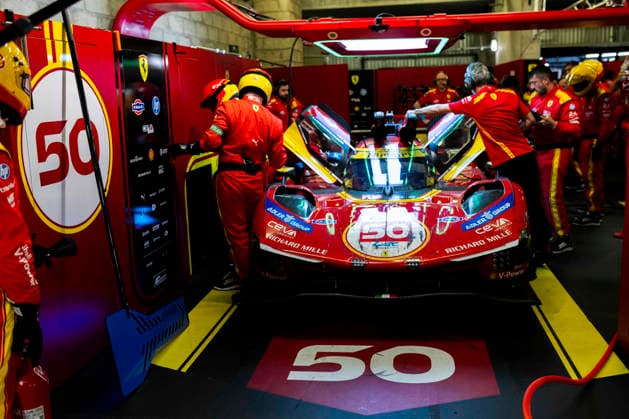 24 HEURES DU MANS 2026 - RACE - SUNDAY 50 FUOCO Antonio (ita), NIELSEN Nicklas (dnk), MOLINA Miguel (spa), Ferrari AF Corse, Ferrari 499P 50, Hypercar, during the 24 Hours of Le Mans 2026, 3rd round of the 2026 FIA World Endurance Championship, on June 14, 2026 on the Circuit des 24 Heures du Mans in Le Mans, France - Le MansFrance  Copyright: xFabrizioxBoldonix