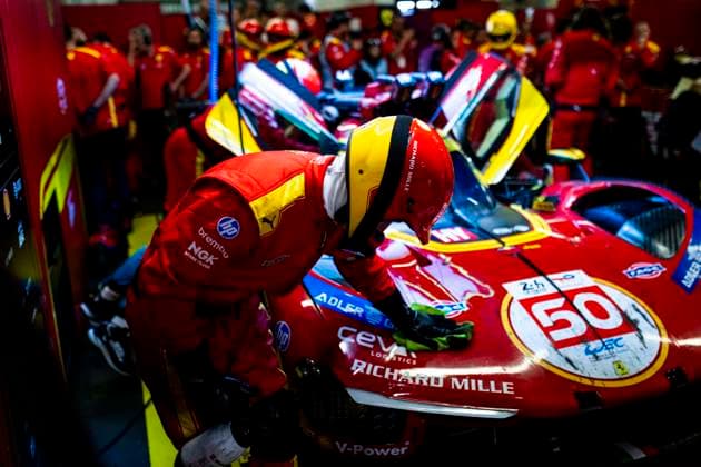 24 HEURES DU MANS 2026 - RACE - SUNDAY 50 FUOCO Antonio (ita), NIELSEN Nicklas (dnk), MOLINA Miguel (spa), Ferrari AF Corse, Ferrari 499P 50, Hypercar, during the 24 Hours of Le Mans 2026, 3rd round of the 2026 FIA World Endurance Championship, on June 14, 2026 on the Circuit des 24 Heures du Mans in Le Mans, France - Le MansFrance  Copyright: xFabrizioxBoldonix