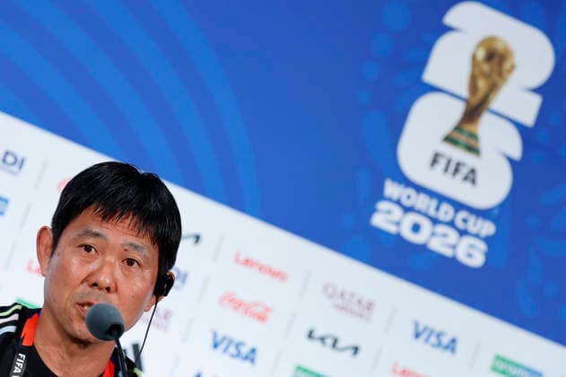 Japan s head coach, Hajime Moriyasu, speaks at a press conference, PK, Pressekonferenz in Dallas, USA, 13 June 2026. Japan press conference !ACHTUNG: NUR REDAKTIONELLE NUTZUNG!  Copyright: xSebastiánxMariscalx GR7005 20260613-55020589391008_1008
