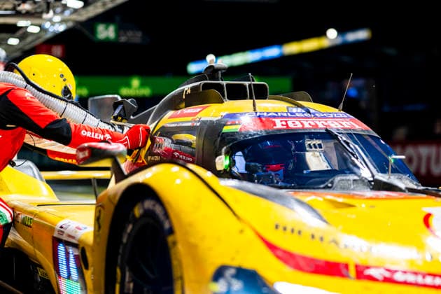 24 HEURES DU MANS 2026 - RACE - SUNDAY 83 YE Yifei (chn), KUBICA Robert (pol), HANSON Phil (gbr), AF Corse, Ferrari 499P 83, Hypercar, pitstop, arrÃªt aux stands during the 24 Hours of Le Mans 2026, 3rd round of the 2026 FIA World Endurance Championship, on June 14, 2026 on the Circuit des 24 Heures du Mans in Le Mans, France - Le MansFrance  Copyright: xFabrizioxBoldonix
