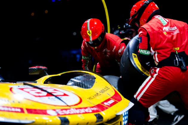 24 HEURES DU MANS 2026 - RACE - SUNDAY 83 YE Yifei (chn), KUBICA Robert (pol), HANSON Phil (gbr), AF Corse, Ferrari 499P 83, Hypercar, pitstop, arrÃªt aux stands during the 24 Hours of Le Mans 2026, 3rd round of the 2026 FIA World Endurance Championship, on June 14, 2026 on the Circuit des 24 Heures du Mans in Le Mans, France - Le MansFrance  Copyright: xFabrizioxBoldonix