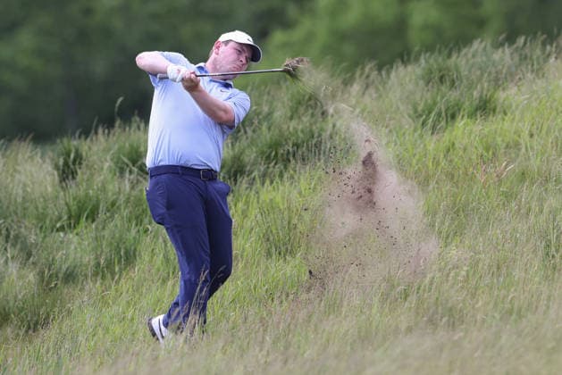 June 13, 2026: Robert MacIntyre hits from the deep rough on the 18th hole in the third round during the RBC Canadian Open held at TPC Toronto at Osprey Valley in Caledon Ontario, Canada. CSM Caledon Canada - ZUMAc04_ 20260613_zma_c04_134 Copyright: xDanielxLeax