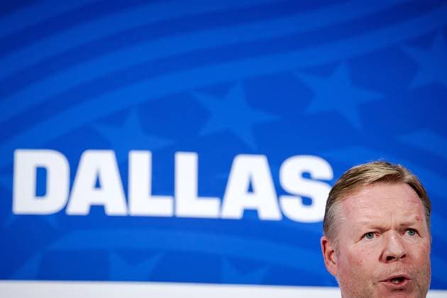 ARLINGTON - National coach Ronald Koeman during a press conference, PK, Pressekonferenz of the Dutch national team, Nationalteam on June 13, 2026, at Dallas Stadium, Arlington, Texas. For the Dutch national team, the World Cup begins with a match against Japan. KOEN VAN WEEL ANP xVIxANPxSportx xxANPxIVx 560943075 originalFilename: 560943075.jpg
