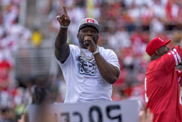 June 13, 2026, Washington, D.C, U.S: Rapper 50 Cent performed at the halftime of the United Bowl UFL Championship game at Audi Field, Washington, D.C. UFL 2026 - United Bowl -Kings 27:20 Defenders  - ZUMAs304 20260613_zaf_s304_006 Copyright: xScottxStuartx