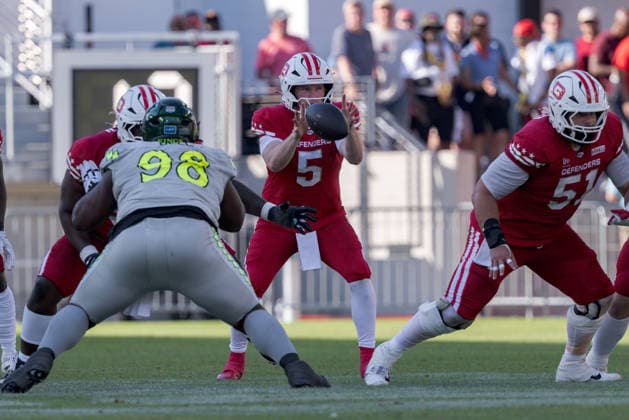 June 13, 2026, Washington, D.C, U.S: DC Defenders quarterback EJ Perry (5) takes the snap during the United Bowl UFL Championship game at Audi Field, Washington, D.C. UFL 2026 - United Bowl -Kings 27:20 Defenders  - ZUMAs304 20260613_zaf_s304_007 Copyright: xScottxStuartx