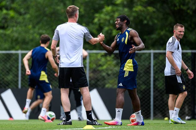 260614 Anthony Elanga of the Swedish national football team at a training session during day 3 of the FIFA World Cup 2026 on June 14, 2026 in Monterrey Photo Joel Marklund BILDBYRAN kod JM PA1232 fotboll football soccer fotball vm fotbolls vm fotball vm fotbolls vm 2026 fifa world cup 2026 träning practice training sverige sweden sverige a day 3 bbeng  Copyright: JOELxMARKLUND BB260614JM010