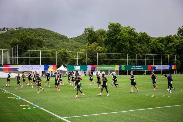 260614 Players of the Swedish national football team at a training session during day 3 of the FIFA World Cup 2026 on June 14, 2026 in Monterrey Photo Petter Arvidson BILDBYRAN kod PA PA1232 fotboll football soccer fotball vm fotbolls vm fotball vm fotbolls vm 2026 fifa world cup 2026 träning practice training sverige sweden sverige a day 3 bbeng  Copyright: PETTERxARVIDSON BB260614PA026