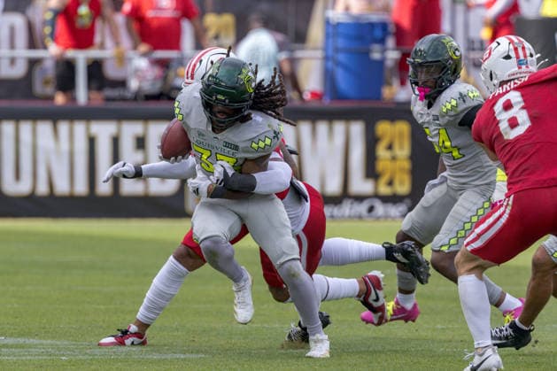 June 13, 2026, Washington, D.C, U.S: Louisville Kings running back Ian Wheeler (33) carries the ball during the United Bowl UFL Championship game at Audi Field, Washington, D.C. Washington U.S - ZUMAs304 20260613_zaf_s304_003 Copyright: xScottxStuartx