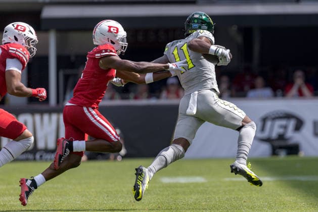 June 13, 2026, Washington, D.C, U.S: Louisville Kings wide receiver Isaiah Winstead (11) runs after catching a pass during the United Bowl UFL Championship game at Audi Field, Washington, D.C. UFL 2026 - United Bowl -Kings 27:20 Defenders  - ZUMAs304 20260613_zaf_s304_036 Copyright: xScottxStuartx