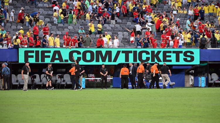 Soccer, Men, FIFA World Cup 2026 in Mexico, Canada and USA, Match in New York New Jersey Group C, 1 Matchday , Brazil Morocco, Feature lettering FIFA Tickets , 13 06 2026, Copyright: xMatthiasxKochx