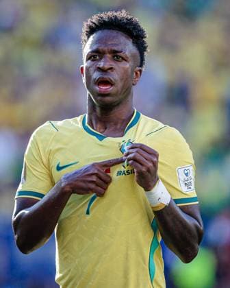 RECORD DATE NOT STATED match between Brazil and Morocco for the 2026 FIFA World Cup, WM, Weltmeisterschaft, Fussball New Jersey (NJ), 06 13 2026 - World Cup Brazil vs Morocco - Player Vinicius Junior scores and celebrates his goal during the match between Brazil and Morocco in the FIFA World Cup 2026 Group Stage, Round 1, at MetLife Stadium on Saturday night, June 13, 2026, in New Jersey, USA. Credit: Paulo H Dias PhD Press TheNews2.(Foto: Phd Press Thenews2 imago images) SPO  Copyright: xPHDxPRESSx