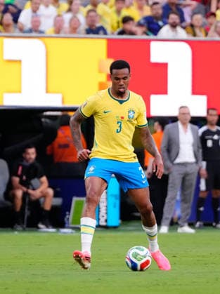 Brazil v Morocco: Group C - FIFA World Cup, WM, Weltmeisterschaft, Fussball 2026 Gabriel Magalhaes of Brazil plays the ball during the FIFA World Cup 2026 Group C match between Brazil and Morocco at New York New Jersey Stadium on June 13, 2026 in East Rutherford, New Jersey. East Rutherford New Jersey United States  Copyright: xJosexBretonx originalFilename:bretonhernandez-brazilvm260613_npTWR.jpg