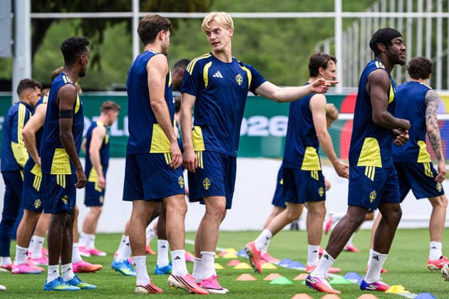260614 Lucas Bergvall of the Swedish national football team at a training session during day 3 of the FIFA World Cup 2026 on June 14, 2026 in Monterrey Photo Petter Arvidson BILDBYRAN kod PA PA1232 fotboll football soccer fotball vm fotbolls vm fotball vm fotbolls vm 2026 fifa world cup 2026 träning practice training sverige sweden sverige a day 3 bbeng  Copyright: PETTERxARVIDSON BB260614PA032
