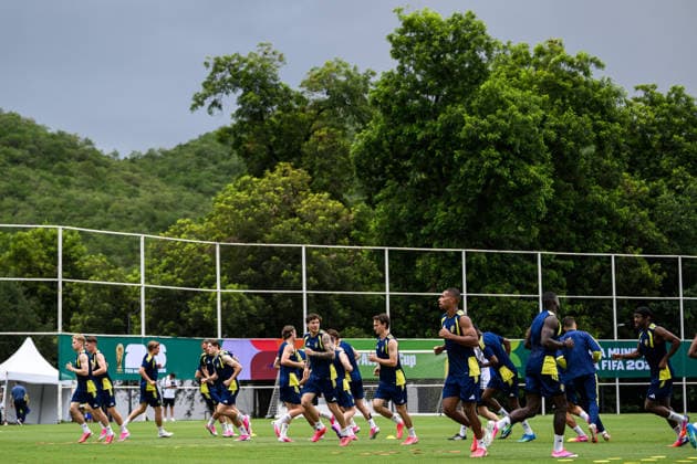 260614 Victor Nilsson Lindelöf and Hjalmar Ekdahl of the Swedish national football team at a training session during day 3 of the FIFA World Cup 2026 on June 14, 2026 in Monterrey Photo Petter Arvidson BILDBYRAN kod PA PA1232 fotboll football soccer fotball vm fotbolls vm fotball vm fotbolls vm 2026 fifa world cup 2026 träning practice training sverige sweden sverige a day 3 bbeng  Copyright: PETTERxARVIDSON BB260614PA034