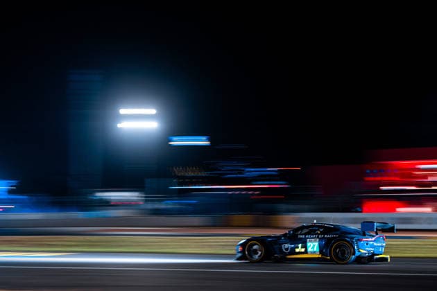 24 HEURES DU MANS 2026 - RACE - SUNDAY 27 JAMES Ian (usa), ROBICHON Zacharie (can), DRUDI Mattia (ita), Heart of Racing Team, Aston Martin Vantage AMR LMGT3 27, LM GT3, actionN during the 24 Hours of Le Mans 2026, 3rd round of the 2026 FIA World Endurance Championship, on June 14, 2026 on the Circuit des 24 Heures du Mans in Le Mans, France -  Copyright: xAndreaxLorenzinax