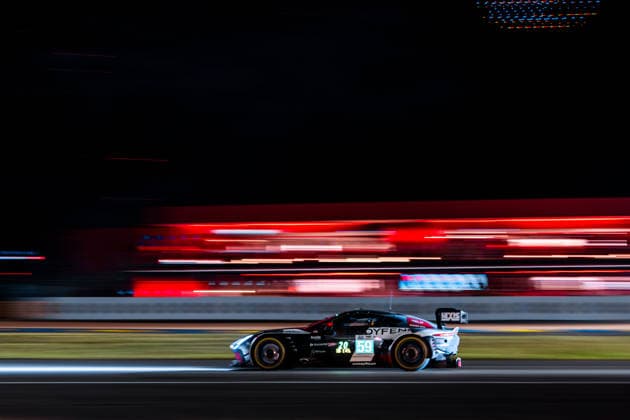 24 HEURES DU MANS 2026 - RACE - SUNDAY 59 MATEU ClÃ ment (fra), FOSSARD Marius (fra), HASSE CLOT Valentin (fra), Racing Spirit of Leman, Aston Martin Vantage AMR LMGT3 59, LM GT3, action during the 24 Hours of Le Mans 2026, 3rd round of the 2026 FIA World Endurance Championship, on June 14, 2026 on the Circuit des 24 Heures du Mans in Le Mans, France -  Copyright: xAndreaxLorenzinax