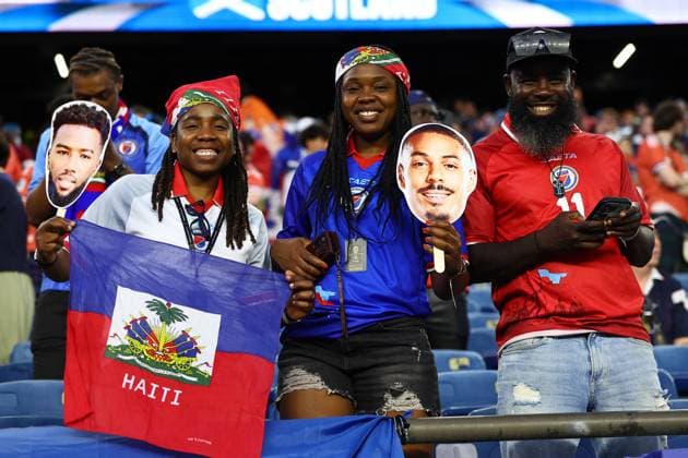Haiti fans Haiti v Scotland, 2026 FIFA World Cup, WM, Weltmeisterschaft, Fussball Group C, Football, Boston Stadium, Foxborough, Massachusetts, USA - 13 Jun 2026Foxborough Boston Stadium Massachusetts (MA) United States of America EDITORIAL USE ONLY No use with unauthorised audio, video, data, fixture lists, club league logos or live services. Online in-match use limited to 120 images, no video emulation. No use in betting, games or single club league player publications.  Copyright: xMichaelxZemanek Shutterstockx 16924167x