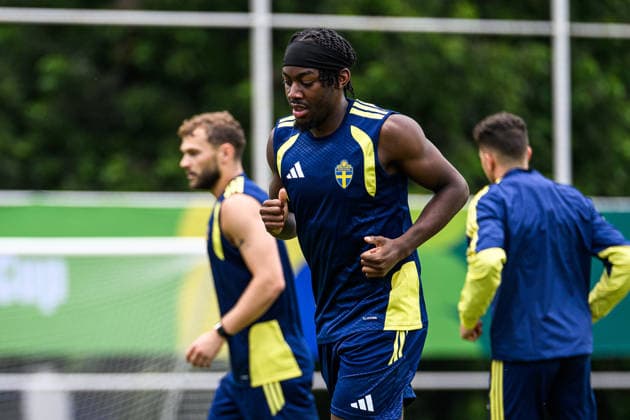 260614 Anthony Elanga of the Swedish national football team at a training session during day 3 of the FIFA World Cup 2026 on June 14, 2026 in Monterrey Photo Petter Arvidson BILDBYRAN kod PA PA1232 fotboll football soccer fotball vm fotbolls vm fotball vm fotbolls vm 2026 fifa world cup 2026 träning practice training sverige sweden sverige a day 3 bbeng  Copyright: PETTERxARVIDSON BB260614PA040