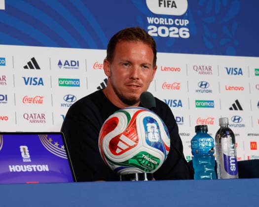 June 13, 2026, Houston, Texas, USA: Germany manager JULIAN NAGELSMANN speaks to members of the media during a press conference, PK, Pressekonferenz at Houston Stadium ahead of their opening Group E match against CuraoÂßao at the 2026 FIFA World Cup, WM, Weltmeisterschaft, Fussball Germany Press Conference - FIFA World Cup 2026  - ZUMAa325 20260613_zsa_a325_003 Copyright: xDavidxBalleringxIix