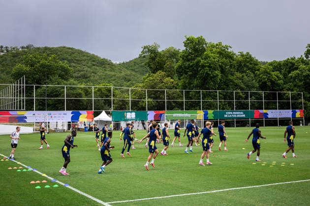 260614 Players of the Swedish national football team at a training session during day 3 of the FIFA World Cup 2026 on June 14, 2026 in Monterrey Photo Petter Arvidson BILDBYRAN kod PA PA1232 fotboll football soccer fotball vm fotbolls vm fotball vm fotbolls vm 2026 fifa world cup 2026 träning practice training sverige sweden sverige a day 3 bbeng  Copyright: PETTERxARVIDSON BB260614PA043