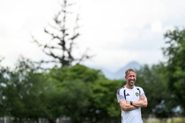 260614 Head coach Graham Potter of the Swedish national football team at a training session during day 3 of the FIFA World Cup 2026 on June 14, 2026 in Monterrey Photo Joel Marklund BILDBYRAN kod JM PA1232 fotboll football soccer fotball vm fotbolls vm fotballs vm fotbolls vm 2026 fifa world cup 2026 träning practice training sverige sweden sverige a day 3 bbeng  Copyright: JOELxMARKLUND BB260614JM028