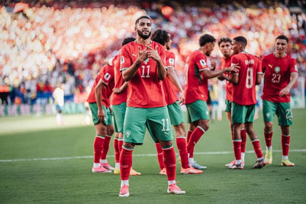 Soccer Men FIFA World Cup 2026 Group C Brazil vs Morocco 13 06 2026 Goal celebration Ismael Saibari 11, Morocco East Rutherford New York New Jersey Stadium New Jersey United States of America