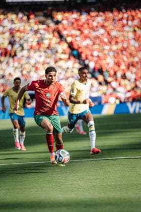 Soccer Men FIFA World Cup 2026 Group C Brazil vs Morocco 13 06 2026 Achraf Hakimi 2, Morocco on the ball East Rutherford New York New Jersey Stadium New Jersey United States of America