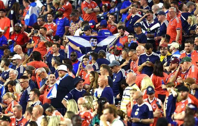 Scotland fans Haiti v Scotland, 2026 FIFA World Cup, WM, Weltmeisterschaft, Fussball Group C, Football, Boston Stadium, Foxborough, Massachusetts, USA - 13 Jun 2026Foxborough Boston Stadium Massachusetts (MA) United States of America EDITORIAL USE ONLY No use with unauthorised audio, video, data, fixture lists, club league logos or live services. Online in-match use limited to 120 images, no video emulation. No use in betting, games or single club league player publications.  Copyright: xMichaelxZemanek Shutterstockx 16924167ad