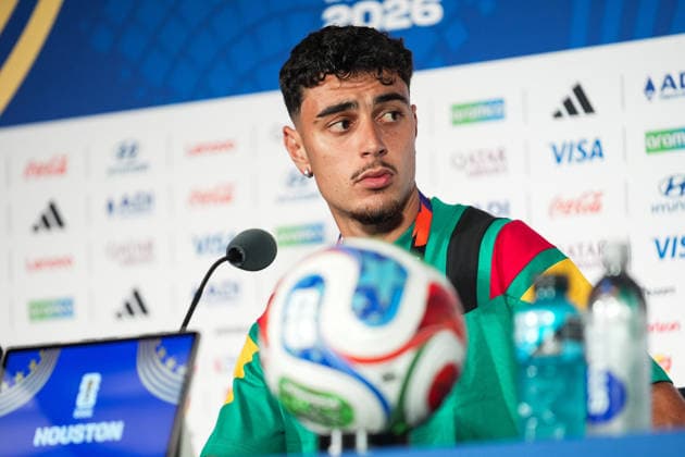 Ahead of Germany v Curacao - FIFA World Cup, WM, Weltmeisterschaft, Fussball 2026 - Group E TEXAS, UNITED STATES - JUNE 13: Alexander Pavlovic of Germany attends a press conference, PK, Pressekonferenz ahead of 2026 FIFA World Cup First Stage Group E match between Germany and Curacao at Houston Stadium in Texas, United States on June 13, 2026. Hakan Akgun Anadolu Texas United States. Editorial use only. Please get in touch for any other usage.  Copyright: x2026xAnadoluxHakanxAkgunx