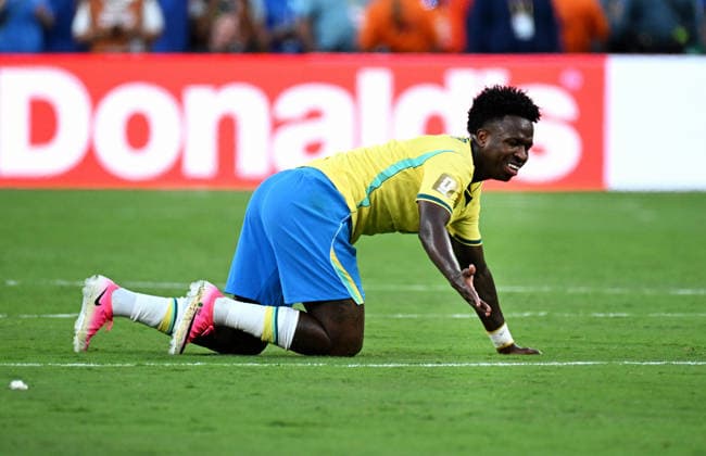 Soccer, International match, Men, FIFA World Cup 2026, Soccer World Cup, USA, Group C, MetLife Stadium New Jersey Brazil Morocco 1 1 Vinicius Junior BRA Action, Single image