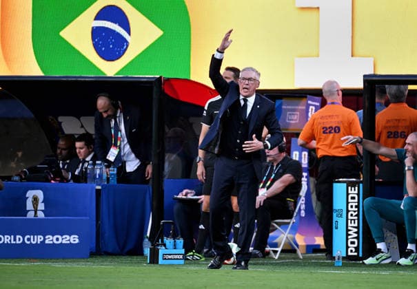 Football, International match, Men, FIFA World Cup 2026, Football World Cup, USA, Group C, MetLife Stadium New Jersey Brazil Morocco 1 1 National coach Carlo Ancelotti BRA Action